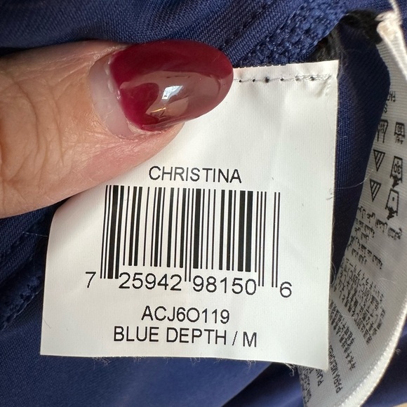 BCBGMaxAzria Christina Ruched Asymmetric Blue Drape Dress Women’s Size Medium M - Picture 13 of 15